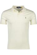 Polo Ralph Lauren polo ecru effen katoen slim fit met logo