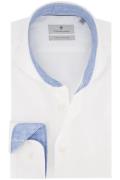 Thomas Maine business overhemd wit effen blauwe details 100% katoen no...