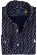 Polo Ralph Lauren casual overhemd donkerblauw geprint 100% katoen norm...