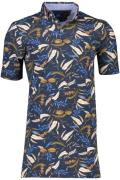 Eden Valley polo 3 knoops blauw geprint katoen normale fit