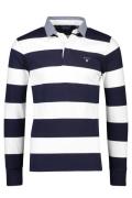 Lange mouwen polo navy wit gestreept Gant