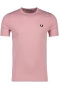 Fred Perry t-shirt  met logo roze korte mouw katoen