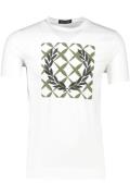 Fred Perry t-shirt wit opdruk katoen ronde hals