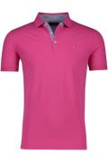 Portofino polo normale fit Pique roze effen katoen 3 knoops