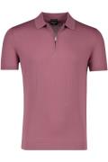 Strellson polo normale fit roze effen katoen