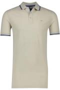 Portofino polo normale fit beige effen extra lang katoen 3 knoops