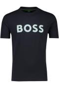 Hugo Boss t-shirt slim fit donkerblauw print