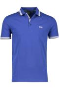 Hugo Boss Green polo normale fit blauw effen 100% katoen Paddy