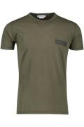 Replay t-shirt groen effen normale fit katoen 100%