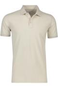 Poloshirt State of Art beige effen katoen wijde fit