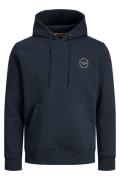 Jack & Jones sweater donkerblauw effen katoen met logo