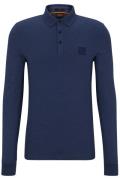 Hugo Boss polo slim fit donkerblauw gemêleerd katoen