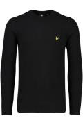 trui Lyle & Scott ronde hals zwart effen lamswol