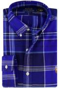 Polo Ralph Lauren casual overhemd slim fit blauw geruit katoen button-...