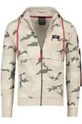 Aeronautica Militare vest beige rits camouflage print katoen