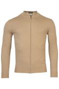 vest Thomas Maine opstaande kraag beige effen merinowol