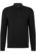 Hugo Boss polo normale fit zwart effen wol