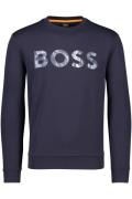 Hugo Boss sweater blauw ronde hals met opdruk