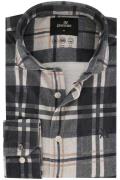 Vanguard casual overhemd zwart geruit flanel normale fit