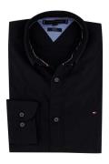 Tommy Hilfiger shirt stretch zwart Slim Fit