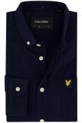 Lyle & Scott casual overhemd normale fit donkerblauw effen 100% katoen