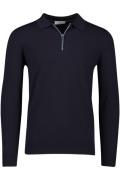 Thomas Maine donkerblauw trui half zip merinowol