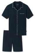 Schiesser korte Pyjama donkerblauw