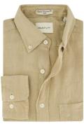 Gant regular fit overhemd beige linnen