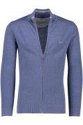 Gant normale fit vest ronde hals blauw katoen