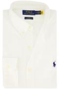 Polo Ralph Lauren casual overhemd slim fit wit effen katoen donkerblau...