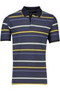 easy caze Casa Moda polo wijde fit donkerblauw 3-knoops gestreept kato...