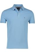 Tommy Hilfiger polo slim fit lichtblauw 3-knoops katoen