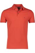 Tommy Hilfiger korte mouw polo slim fit rood katoen 3-knoops