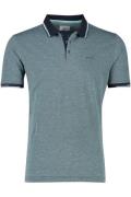 Katoenen State of Art polo wijde fit blauw 3-knoops