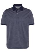 Bugatti poloshirt korte mouw wijde fit donkerblauw geprint katoen