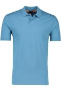 Korte mouw 2-knoops Hugo Boss polo slim fit blauw Passenger katoen