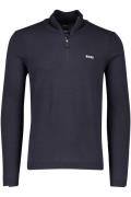 Hugo Boss trui half zip katoen donkerblauw Ever-X QZ