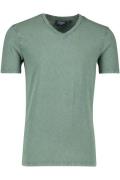 Katoenen Superdry t-shirt v-hals groen gemêleerd