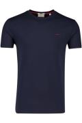 Gant t-shirt donkerblauw katoen effen rood logo