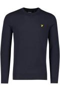 katoenen Lyle & Scott trui ronde hals effen donkerblauw