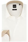 Slim fit Hugo Boss overhemd katoen mouwlengte 7 wit