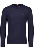 Trui Tommy Hilfiger ronde hals donkerblauw merinowol