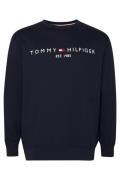 Tommy Hilfiger sweater ronde hals donkerblauw geprint katoen Big & Tal...