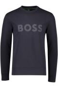 Hugo Boss ronde hals navy Salbo sweater katoen