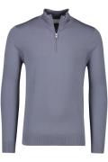 Profuomo sweater effen blauw half zip