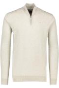 katoenen Portofino sweater half zip effen beige extra lang