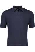 Boss Asac poloshirt korte mouw effen donkerblauw katoen