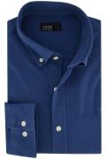 katoenen Butcher of Blue casual overhemd normale fit donkerblauw