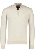 Katoenen Portofino beige gemêleerd trui half zip