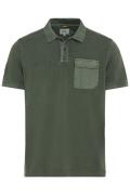 Camel Active poloshirt 2-knoops donkergroen borstzak